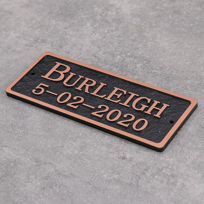 Acrylic Horse Stall Name Plate, 2.4" x 8" Personalized Stall Signs, UV Protected, Custom Pet Name Sign, All Weather Adhesive, Mounting (Antique Copper, Style 7)