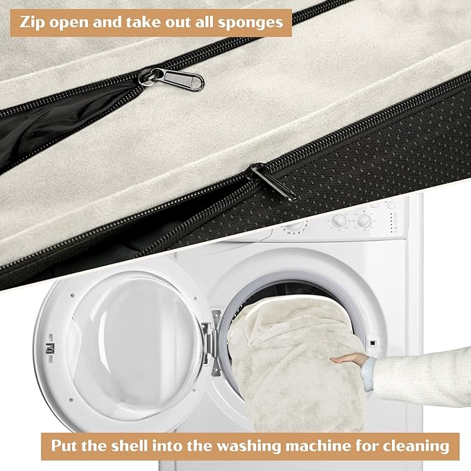 Comfort Expression Orthopedic Dog Bed for Medium Dogs 30x20 Inch, Waterproof Supportive Egg Crate Foam Medium Pet Bed with Removable Bolsters, Dog Couch with Washable Cover & Non-Slip Bottom, Beige