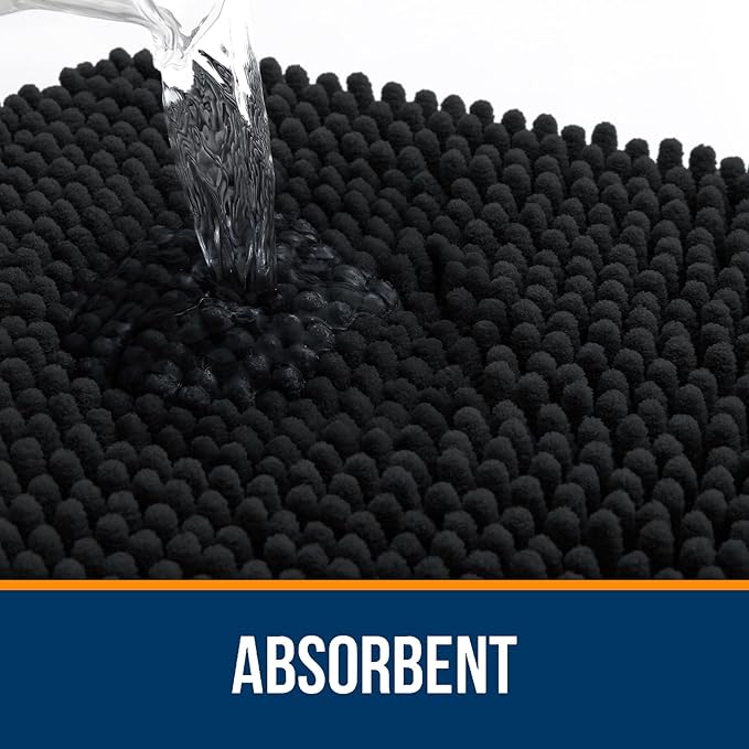 OLANLY Toilet Rugs U-Shaped 24x20, Extra Soft Absorbent Chenille Contour