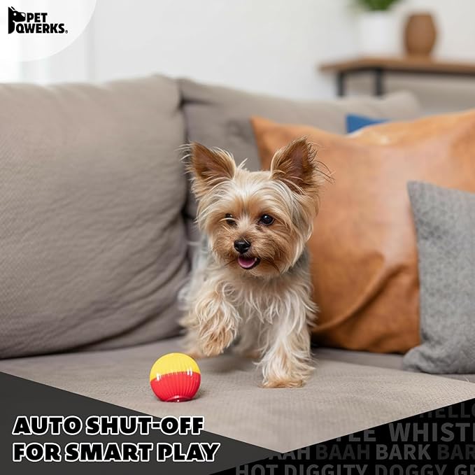 Pet Qwerks Animal Sounds Babble Ball - Interactive Chew Dog Toy - Large