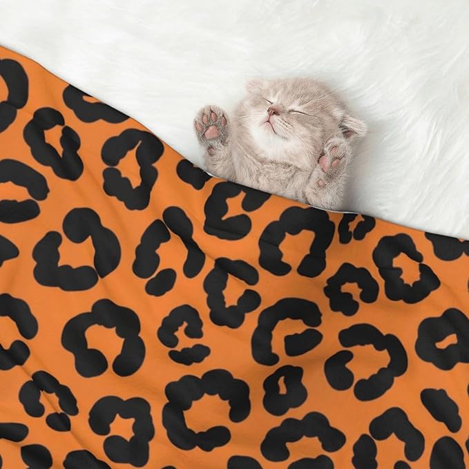 Two Sided Pet Cuddler Blanket for Anxiety Calming, Cheetah Leopard Wood, Reversible Plush Design with Bubble Dot Pattern Provides Familiar Surface Anywhere