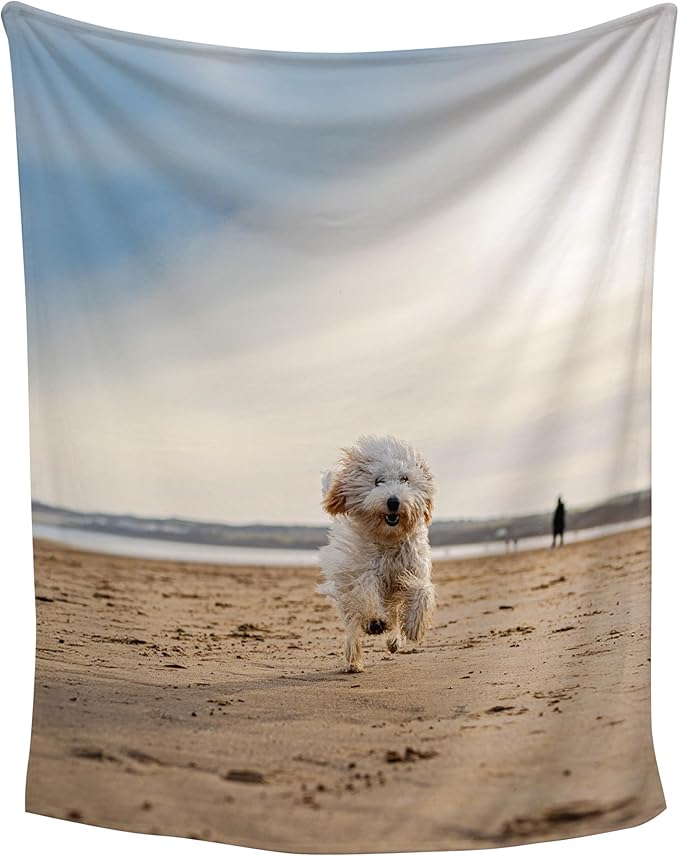 Prints Next Day – Custom 50" x 60" Plush Pet Lightweight Blanket with Photo Upload - Gift for Dog or Cat Owners - Personalized Couch Throw - Printed in America