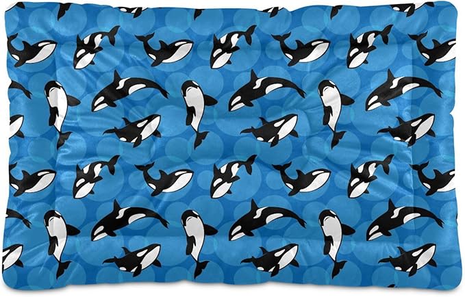 Pet Bed Orca Killer Whale Dog Bed Mat Absorbing Non Slip Pad Pet Sleeping Mat for Small, Medium, and Large Dogs Puppy Cat 36 in x 24 in