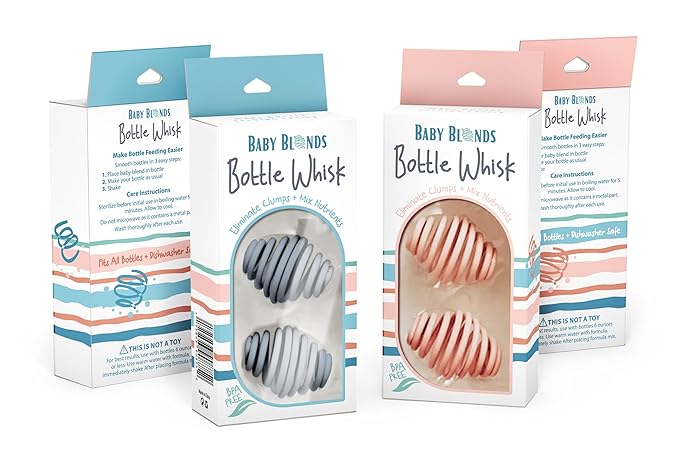 Bottle Whisk, Eliminate Clumps and Reduce Bubbles, 2-Pack,BPA Free Food Grade Silicone (Pink)