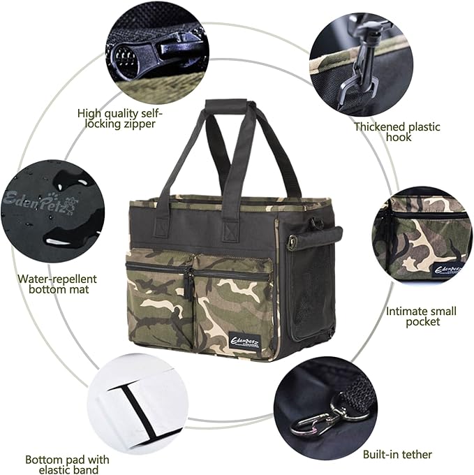 Cat Carrier Bag, Foldable Pet Bag Airline Approved, Pet Travel Carrier for Medium Cats Small Cats Dogs, Sturdy Transport Carriers Long Trips(Green)