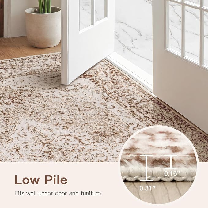 Lofus 2x5 Runner Rug for Hallways, Washable Kitchen Rugs, Non-Slip Rugs for