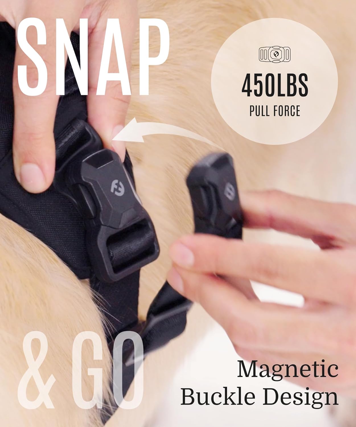 2025 New Edition, Fei & Eve MagEase Dog Harness - 3-Second Magnetic Buckles | 3-Point No-Pull Control | Heavy-Duty 900D Nylon | Dual Safety Handles | Breathable Mesh | Adjustable Fit | X-Large, Green
