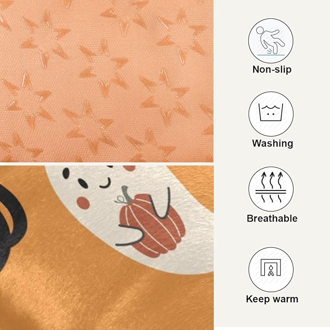 Halloween Cat Bat Witch Pet Bed Cute Dog Bed Mat Absorbing Non Slip Pad Pet Sleeping Mat for Small, Medium, and Large Dogs Puppy Cat 24 in x 18 in