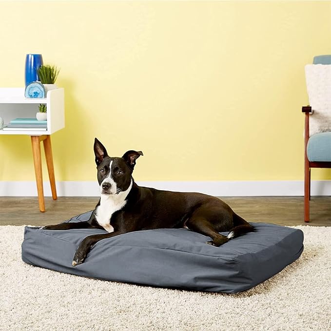 Dog Bed Covers 53L × 43W × 5H Inch Washable Grey Thickened Waterproof Oxford Fabric with Handles and Zipper Reusable Dog Bed Liner Cover for Large 110-125 Lbs Dog