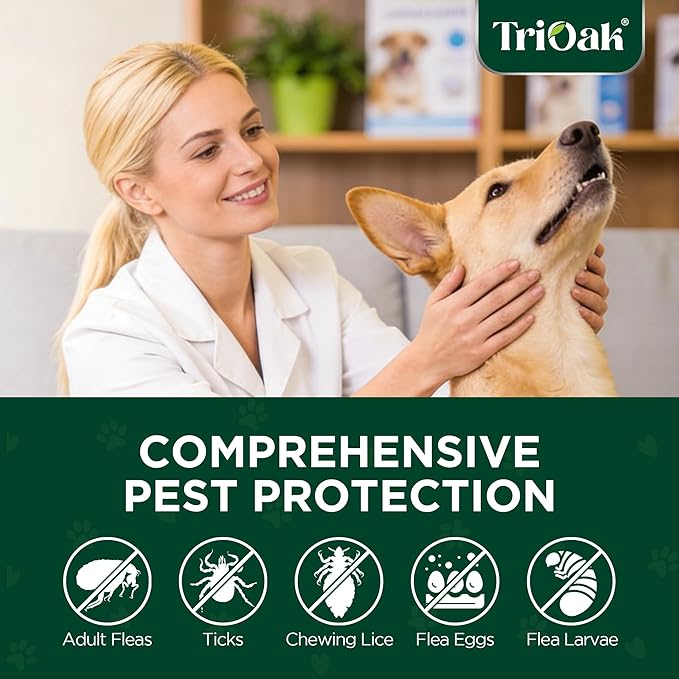 Flea and Tick Prevention for Medium Dogs, 6 Doses Topical Flea Treatment, Helps Control Fleas, Ticks and Lice, for Dogs 23–44 lbs, Waterproof, Fast Acting