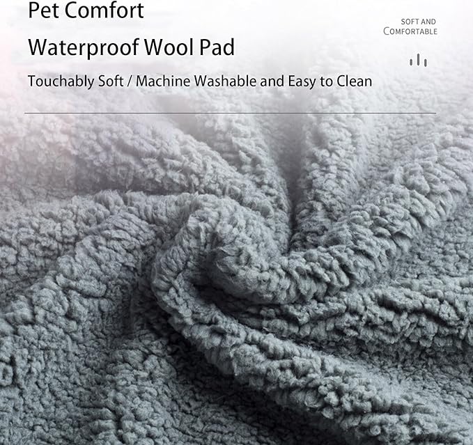 Waterproof Pet Blanket, Lovers Blanket Reversible Plush Sherpa Fleece Furniture Protector for Sofa, Bed & Couch, Liquid & Pee Proof Dog Blanket Cover for Dogs Cats Lovers Couples (Beige, XXL(79"x79"))