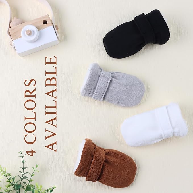 Zsedrut No Scratch Baby Mittens Toddler Infant Fleece Lined Gloves Winter Warm Mitten for Baby Boys Girls