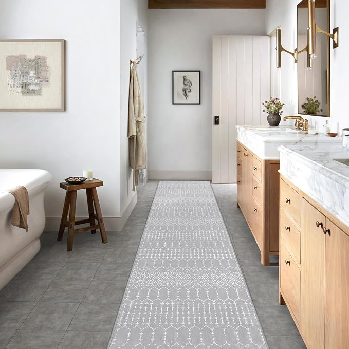 Lahome Moroccan Washable Rug Runner 2x10 Non-Slip Runner Rug