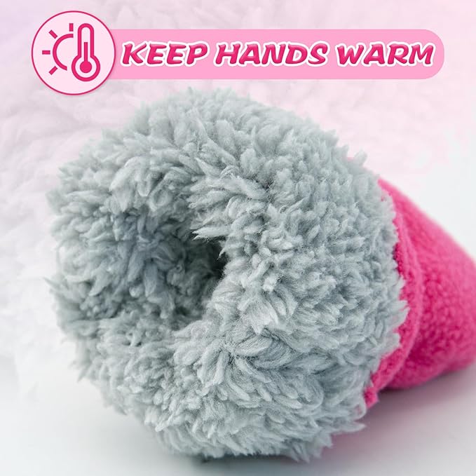 BAVST Baby Toddler Winter Mittens Girls Warm Fleece Lined Gloves Kids Sherpa Lined Mittens for Boys