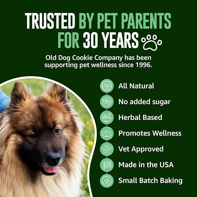 Old Dog Cookie Company All Natural Diabetic Dog Treats – Vet Approved Dog Snacks | Best Healthy Chews for Dogs, Top Treat for Dogs | Low Glycemic, Supports Healthy Blood Sugar | 10 oz