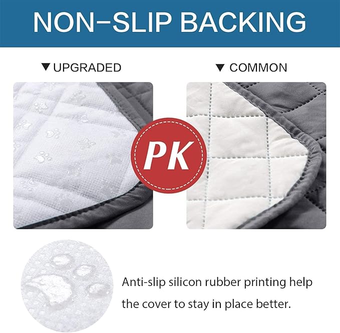 Waterproof Dog Bed Covers for Couch Protection, Water-Resistant Soft Dog Pet Blanket Anti-Slip Dog Blanket for Bed, for Furniture Bed Couch Sofa (Grey,68x82inch)