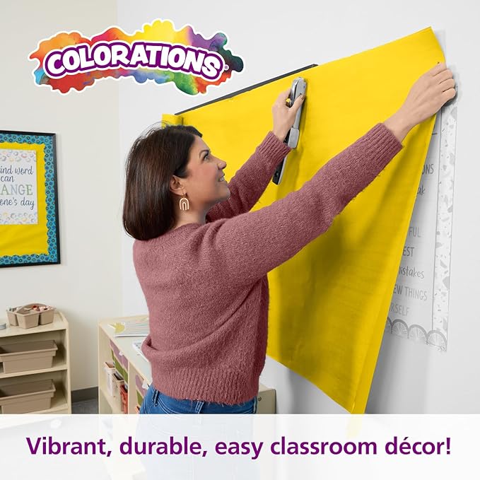 Colorations Dual Surface Paper Roll Classroom Supplies for Arts and Crafts Yellow (36" x 1000') (Item # DSYE)