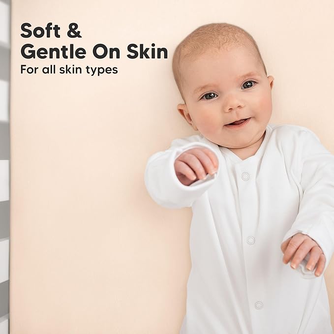 KeaBabies 2-Pack Organic Crib Sheets for Boys, Girls - 52x28 Fitted Crib Mattress Sheet Neutral, Breathable Jersey Cotton Cover for Baby Bed, Toddler Mattress, Soft & Cute Prints (Cameo)
