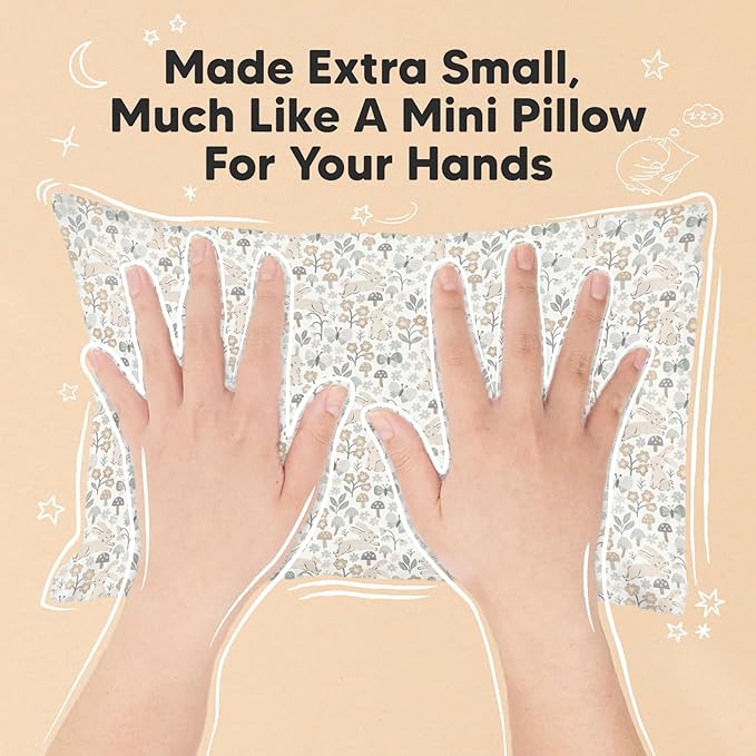 Mini Toddler Pillow with Pillowcase - 9x13 My Little Dreamy Travel Kids Pillow for Sleeping, Toddler Bed, Small, Tiny, Organic Cotton Pillowcase, Soft & Breathable, Kids 2-4 Years Old (Prairie)