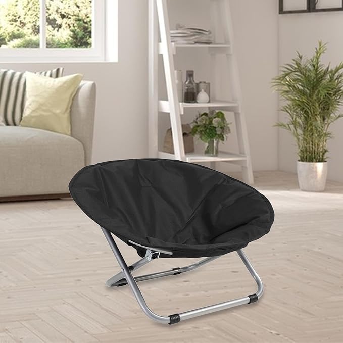 Elevated Pet Bed Foldable Cozy Cot Breathable Portable Rest Sleeping Metal Frame Furniture Sofa Nesting Bed Comfortable Chair for Dogs- Black