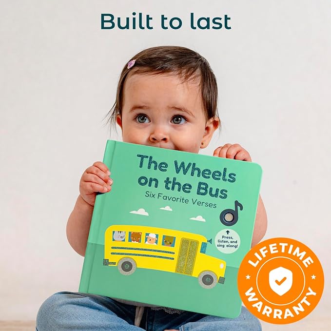 Calis Books The Wheels on The Bus Book | New Rechargeable Musical Book, No More Batteries | Books for 1 Year Old | Wheels on The Bus Toy | Musical Book for Toddlers 1-3 | Musical Toy for Toddlers