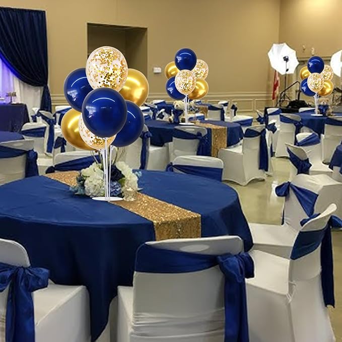 TONIFUL 6 Set Navy Blue Gold Balloon Centerpieces for Table,Balloon Arch Kit for Graduation Decorations 2025 Class of 2025 Party Decorations,New Year,Anniversary,Birthday Decoration