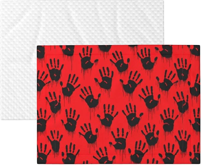 Reversible Plush Dot Pet Blanket for Dogs and Cats, Funny Bloody Horror Halloween Theme, Ultra Soft Two Sided Design with Warm Fuzzy Side and Smooth Side for Comfort