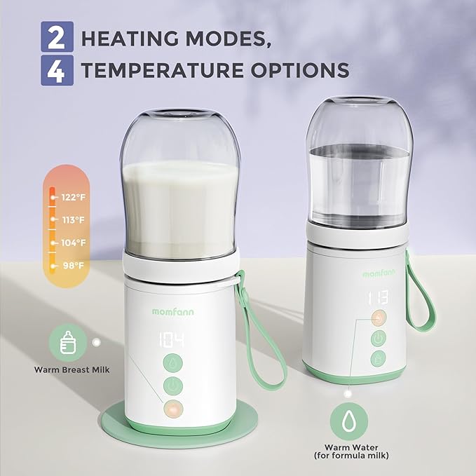 Portable Bottle Warmer, Travel Baby Bottle Warmer for Breastmilk On The Go, Leak-Proof, 2 Modes Fast Heating