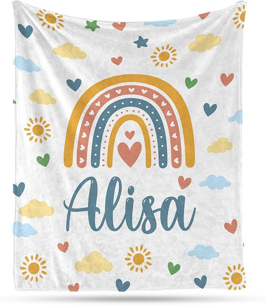 Ship Next Day, Personalized Baby Blanket – Printed in USA, Custom Baby Blanket for Boys & Girls, Baby Blanket with Name, Baby Shower, Easter, Christmas, Birthday Newborn & Toddler Gifts, Baby Gifts