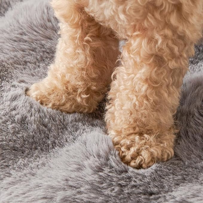 Waterproof Throw Blanket For Dogs & Indoor Cats,Dog Pad Washable Removable Couch Cover,Plush Long Fur Mat with Non Slip Silicone Base,Furniture Protector Gift for New Pet Parents,29.5"x29.5" (Black)