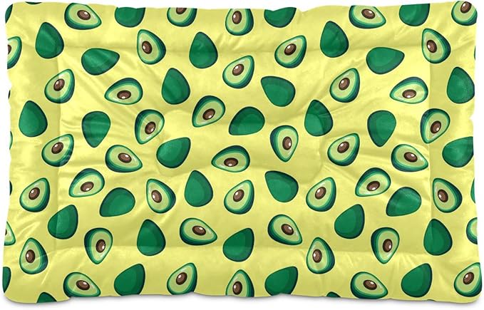 Yellow Avocado Pet Bed Cute Dog Bed Mat Absorbing Non Slip Pad Pet Sleeping Mat for Small, Medium, and Large Dogs Puppy Cat 24 in x 18 in