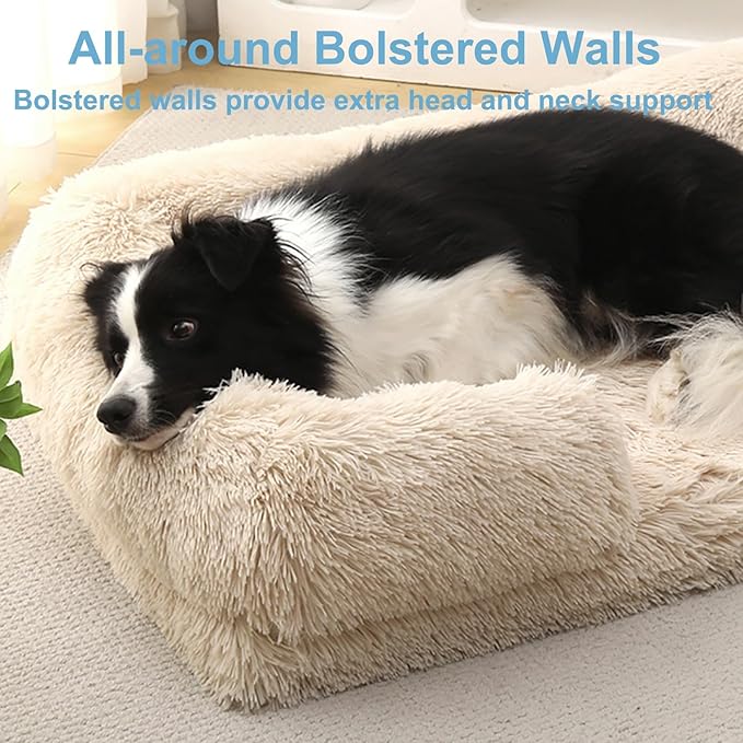 Dog Beds Large Sized dog Orthopedic, Sofa Dog Bed with Waterproof Lining and Nonskid Bottom, Rectangle Washable Dog Bed for Medium Small Dogs and Cats Comfortable ( Color : Brown3 , Size : 23 x 18" )