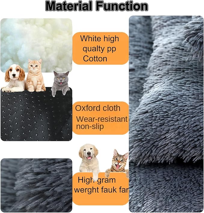 Dog Crate Mat, Dog Bed for Large Dogs, Comfy Fluffy Kennel Pad Anti-Slip for Dog beds & Furniture, Quilted Dog Bed for Pets for Medium/Small Dogs Cats (Color : Gray 1, Size : 48x33)