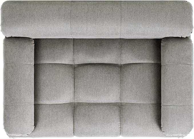 Marcel Upholstered Modern Pet Bed for Small & Medium Dogs and Cats, Sofa-Style Dog Bed with Bolstered Arms, Tufted Cushion, Water & Stain Resistant Velvet (Uptown Gray)