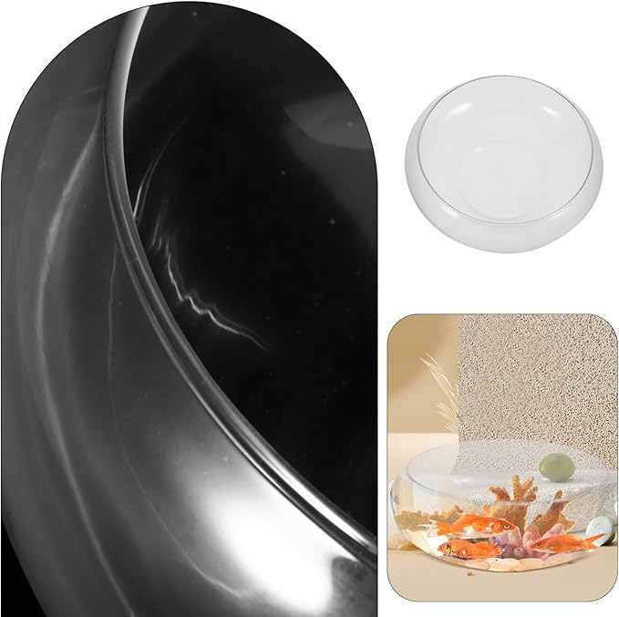 DOITOOL Glass Fish Bowl Clear Round Shallow Aquarium Planter Hydroponic Vase Wide Mouth Fishbowl Planters for Desktop Aquatic Plants and Small Fish Tank
