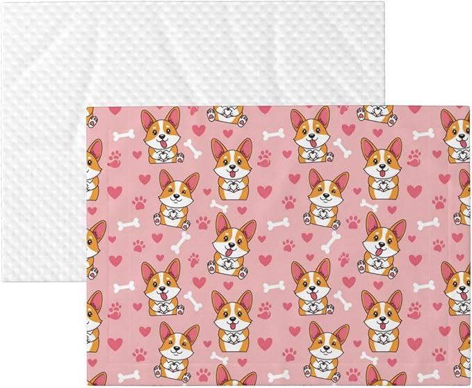 Pet Blanket for Travel and Home, Cute Happy Corgi Dog, Reversible Plush Dot Design with Soft Grip Texture on One Side Perfect for Car Seats Moving Vehicles
