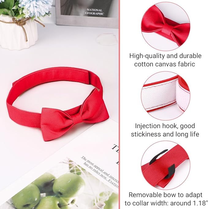 Segarty Dog Bowties for Extra Large Dogs Neck Girth 16.5-21.3in, Adjustable Red Collar Dog Neck Tie Tuxedo Comfortable Cotton Pets Bow Grooming Accessory for Formal Wedding Holiday Birthday Valentines