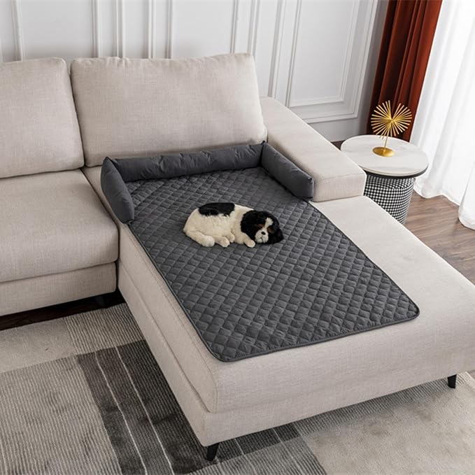 Dog Bed Cover & Couch Protector - Anti-Slip & Waterproof Pet Pad, Cozy Nest for Dogs, Ideal for Sofa, Bed & Car Seat Cushion - Furniture Protector Dark Gray 2XL
