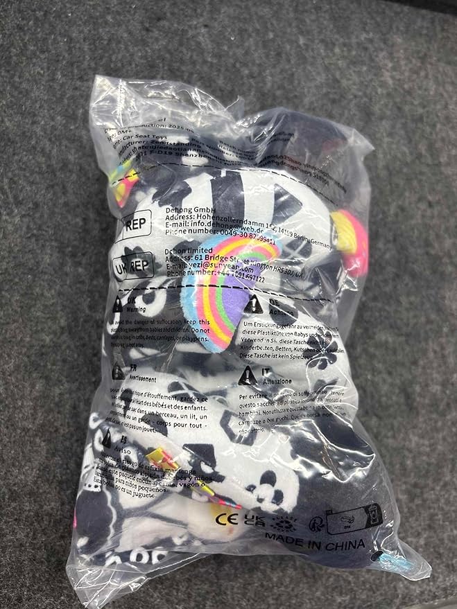 Spiral Car Seat Toys for Babies, 0-6 Months Stroller Pram Activity Hanging Toys High Contrast Black and White Sensory Toy, Newborn Soft Plush Travel Toy for Newborn Boys Girls Gift