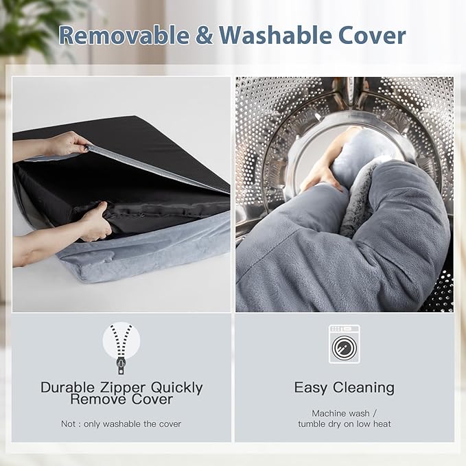 WNPETHOME Giant Dog Bed, Washable Dog Couch with Removable Waterproof Cover, Orthopedic Large Pet Sofa Bed with Bolster Sides for Sleeping