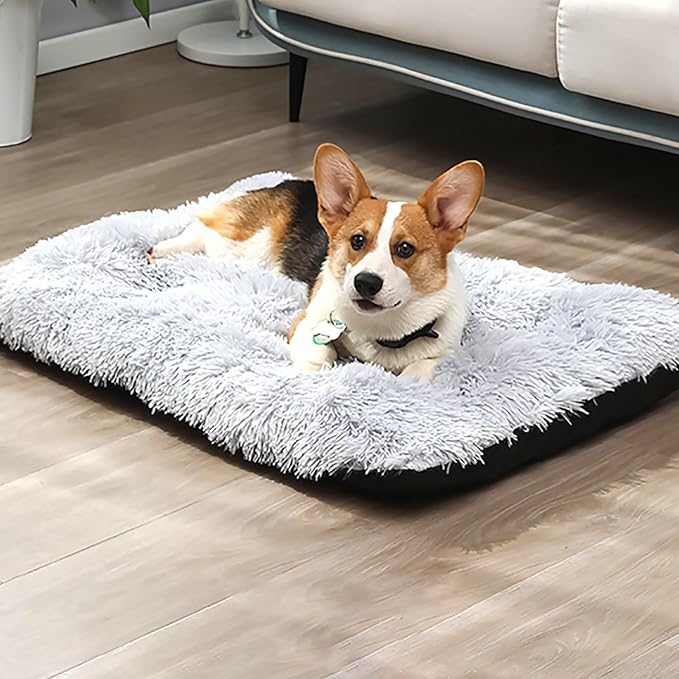 Dog Crate Mat, Dog Bed for Large Dogs, Comfy Fluffy Kennel Pad Anti-Slip for Dog beds & Furniture, Quilted Dog Bed for Pets for Medium/Small Dogs Cats (Color : Green, Size : 30x21)