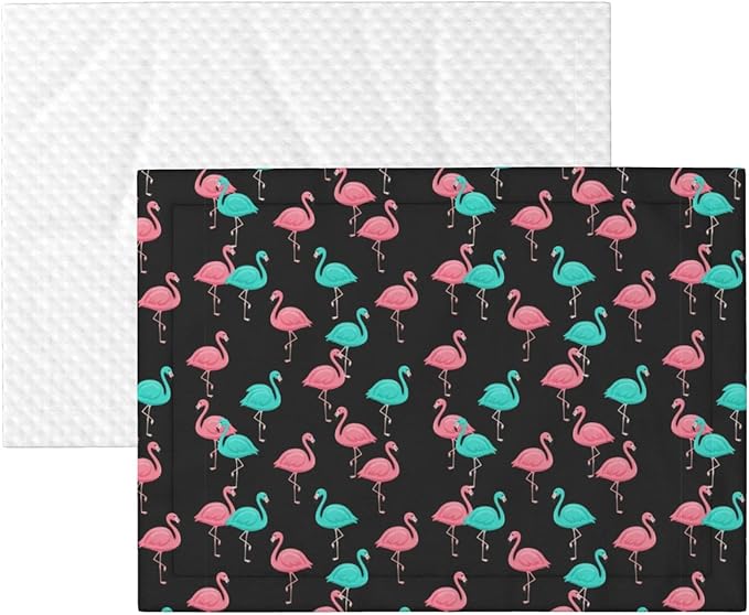 Two Sided Plush Pet Blanket for Warmth Comfort, Flamingo Pattern, Reversible Throw with Cozy Nubby Side for Chilly Nights Napping Spots Around House