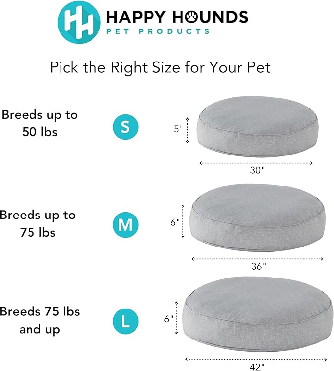 Gordie Round Indoor/Outdoor Pillow Style Dog Bed, Cement, Small