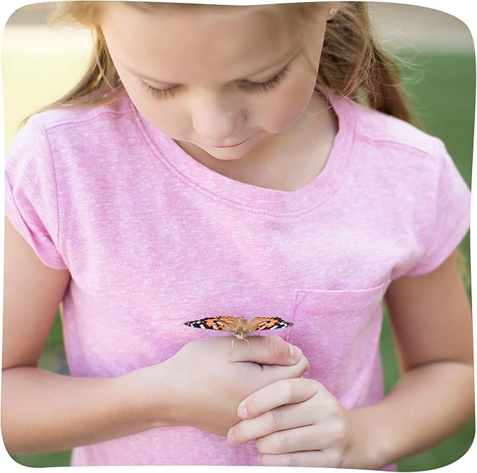 Insect Lore Butterfly Garden Kit with Live Caterpillars – Grow 10 Painted Lady Butterflies - STEM Learning Activity, Habitat with Journal, Stickers, Seeds & Figurines - As Seen on TV