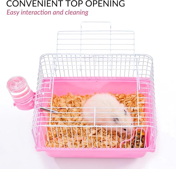 Small Hamster Cage, Hamster Travel Carrier, Travel Cage, Portable, Hand-held, Breathable, Easy to Clean Carry, for Short Trip, Visit to The Pet Clinic, for Small Size Hamsters, Blue