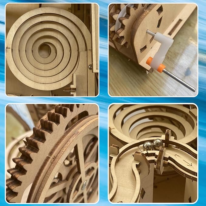 3D Wooden Puzzle Marble Run for Adults Kids - DIY Mechanical Puzzle Assembly Model Building Kit Wood Crafts for Boys and Girls Age 14+ Years Old