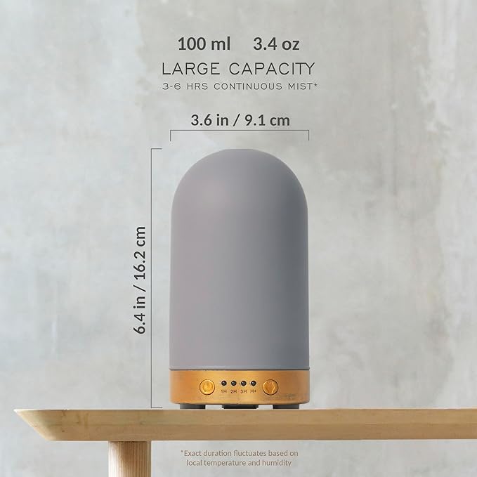 Earnest Living Essential Oil Diffusers for Essential Oils 100 ml Ultrasonic Diffusers 4 Timers Night Lights and Auto Off Function Home Office Aromatherapy Diffusers for Essential Oils