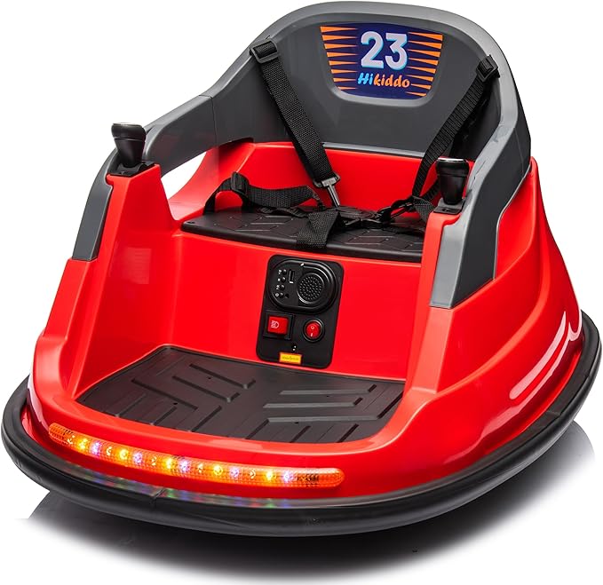 Baby Bumper Car, 6V Electric Kids Bumper Car for Toddlers with Remote Control, Bluetooth - Red