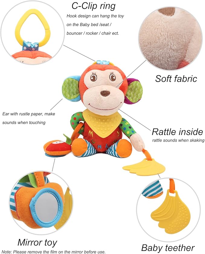 BLOOBLOOMAX Sock rattles for Babies 0-24 Months Baby Animal Foot Finder Educational Toys