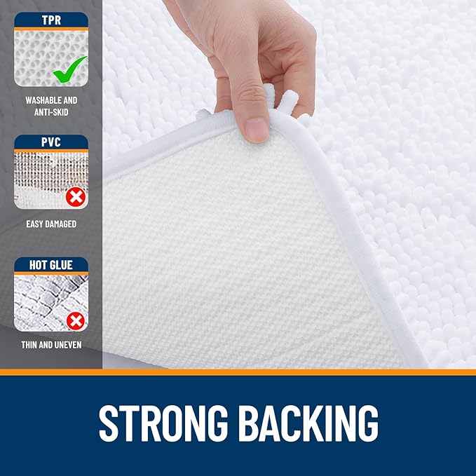 OLANLY Toilet Rugs U-Shaped 24x20, Extra Soft Absorbent Chenille Contour